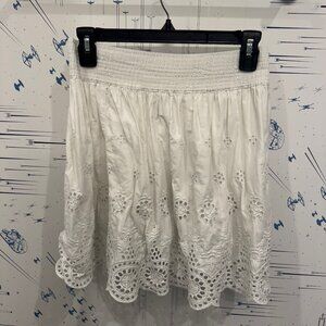 Hinge Eyelet White Skirt (XS)